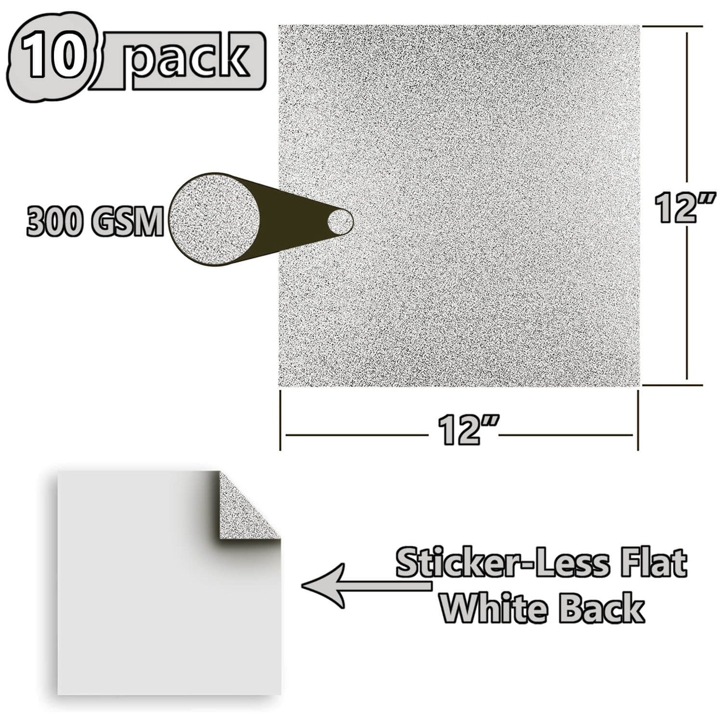 10 Pack - Silver 12x12
